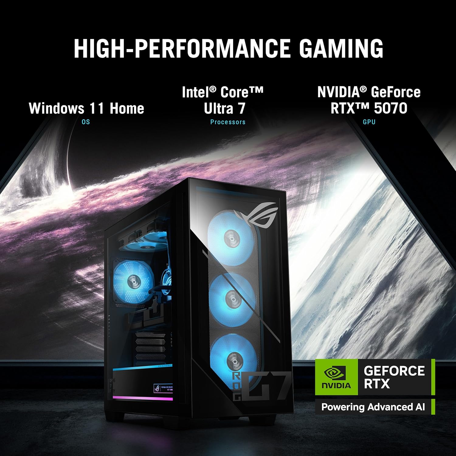 ASUS ROG G700 (2025) Gaming Desktop PC, Intel® Core™ Ultra 7 265KF Processor, NVIDIA® GeForce RTX™ 5070